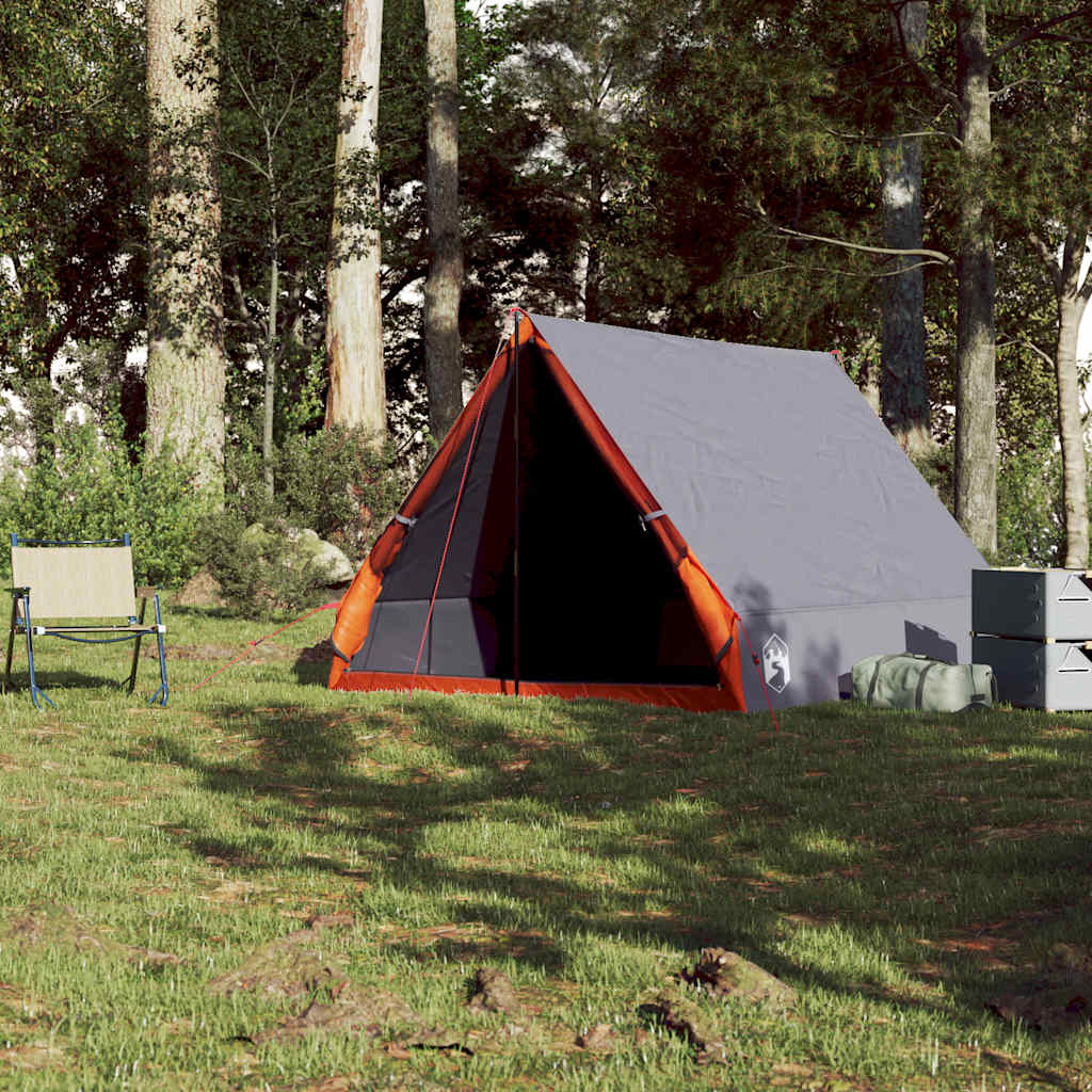 vidaXL Cort camping cu cadru A 2 persoane, gri, impermeabil vidaXL Cort camping cu cadru A 2 persoane, gri, impermeabil