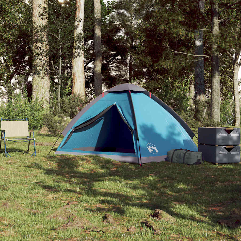 vidaXL Cort de camping cupolă pentru 2 persoane, albastru, impermeabil