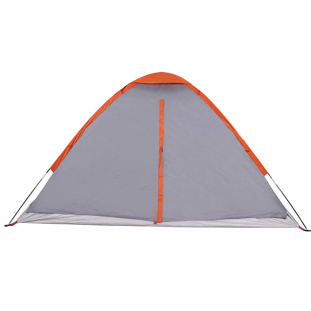 vidaXL Cort de camping pentru 2 persoane, gri/portocaliu, impermeabil