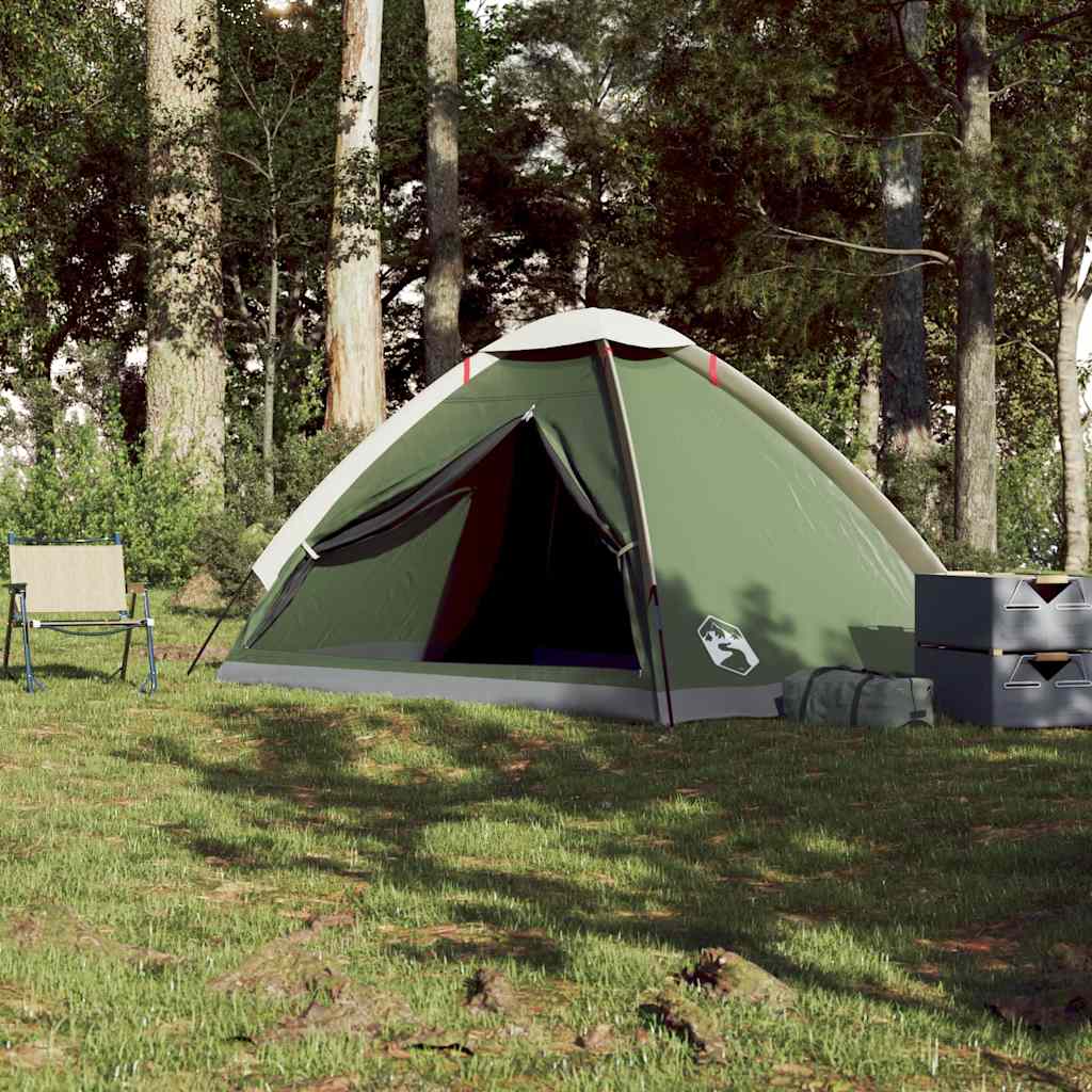vidaXL Cort de camping cupolă pentru 4 persoane, verde, impermeabil