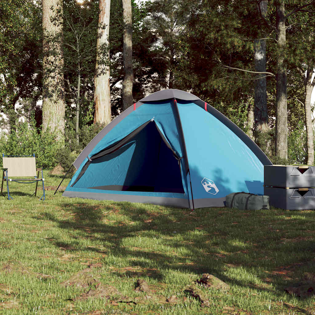 vidaXL Cort de camping cupolă pentru 4 persoane, albastru, impermeabil