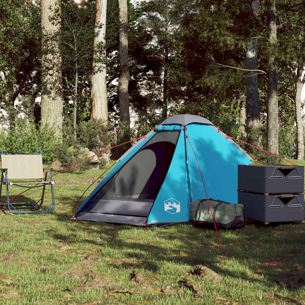 vidaXL Cort de camping cupolă pentru 2 persoane, albastru, impermeabil
