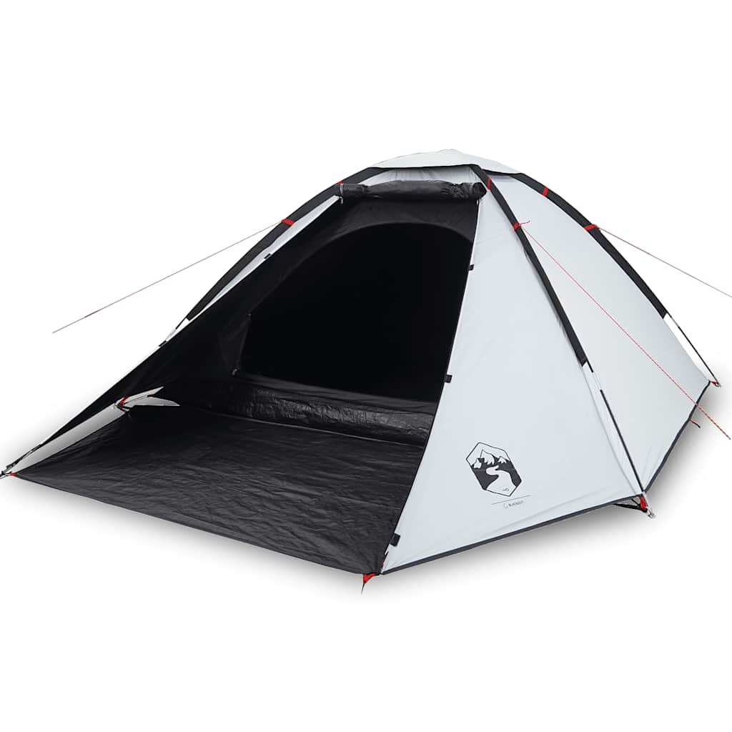 vidaXL Cort camping cupolă 2 persoane alb, țesătură opacă, impermeabil
