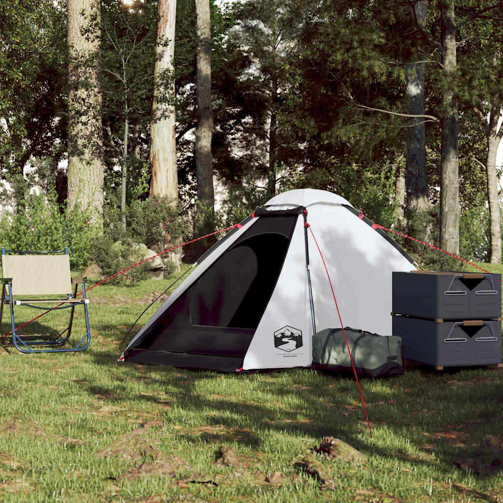 vidaXL Cort camping cupolă 2 persoane alb, țesătură opacă, impermeabil