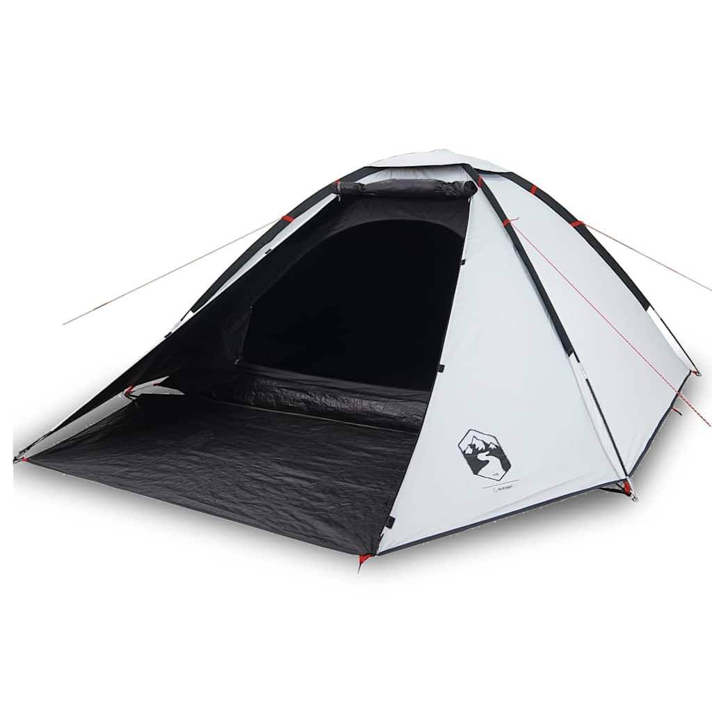 vidaXL Cort camping cupolă 4 persoane alb, țesătură opacă, impermeabil vidaXL Cort camping cupolă 4 persoane alb, țesătură opacă, impermeabil