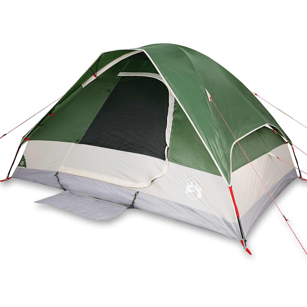 vidaXL Cort de camping cupolă pentru 4 persoane, verde, impermeabil