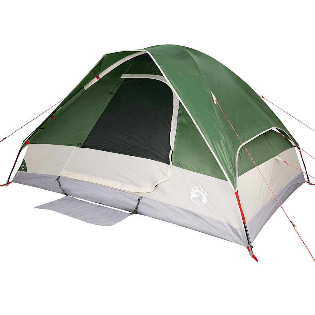 vidaXL Cort de camping cupolă pentru 4 persoane, verde, impermeabil