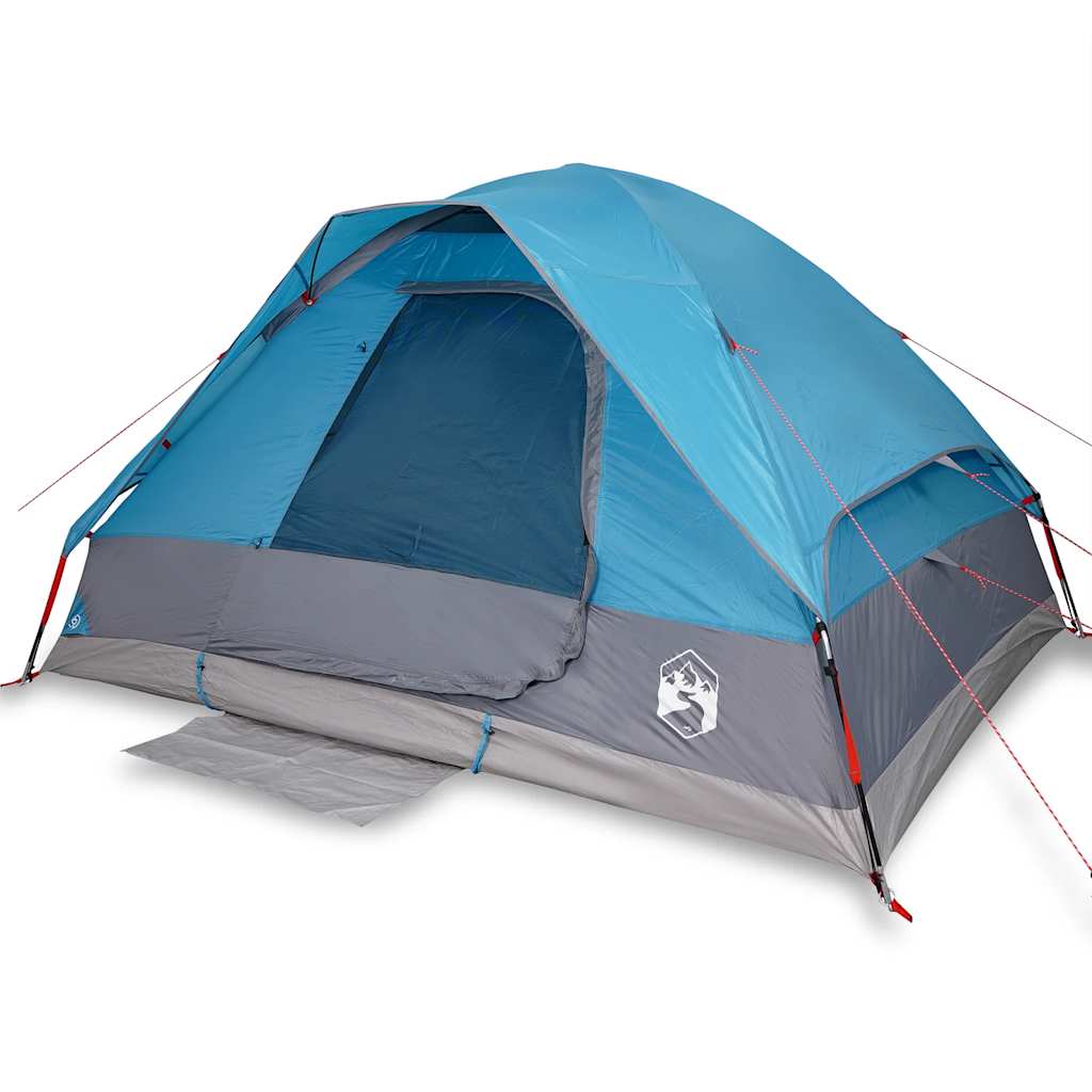 vidaXL Cort de camping cupolă pentru 4 persoane, albastru, impermeabil
