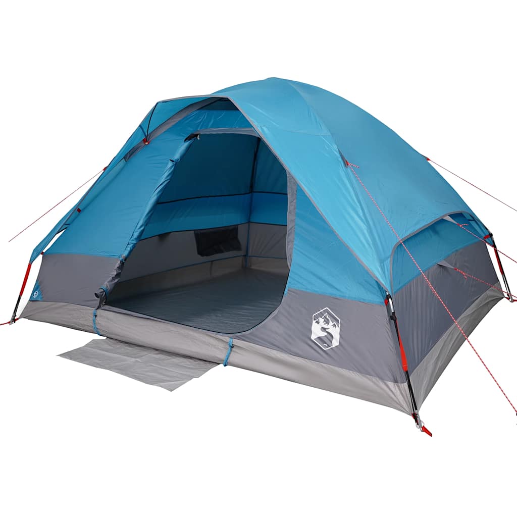 vidaXL Cort de camping cupolă pentru 4 persoane, albastru, impermeabil