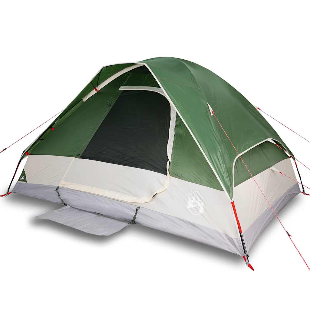 vidaXL Cort de camping cupolă pentru 6 persoane, verde, impermeabil