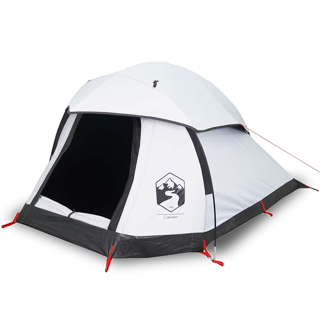 vidaXL Cort camping cupolă 1 persoană alb, țesătură opacă, impermeabil vidaXL Cort camping cupolă 1 persoană alb, țesătură opacă, impermeabil