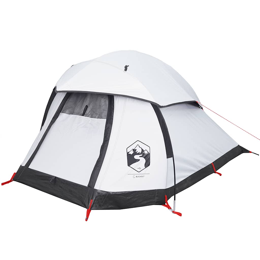 vidaXL Cort camping cupolă 1 persoană alb, țesătură opacă, impermeabil vidaXL Cort camping cupolă 1 persoană alb, țesătură opacă, impermeabil