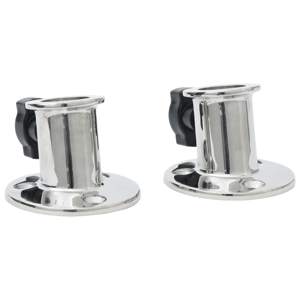 vidaXL Baza rotundă tub barcă Bimini, 26 mm, 2 buc., oțel inoxidabil vidaXL Baza rotundă tub barcă Bimini, 26 mm, 2 buc., oțel inoxidabil