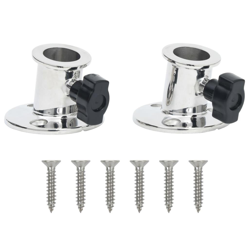 vidaXL Baza rotundă tub barcă Bimini, 26 mm, 2 buc., oțel inoxidabil vidaXL Baza rotundă tub barcă Bimini, 26 mm, 2 buc., oțel inoxidabil